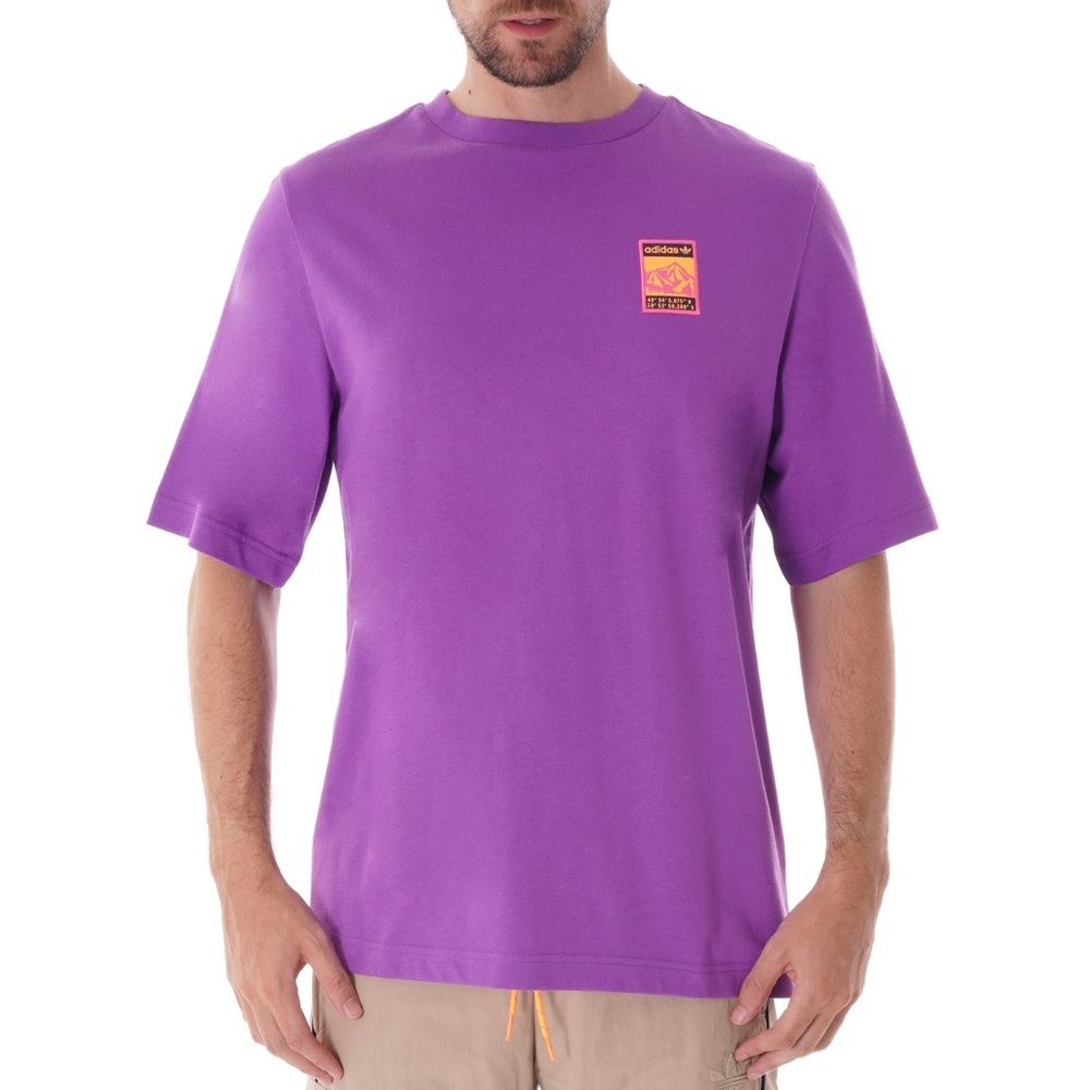 Men’s Adidas Adiplore T-Shirt Purple Pink Orange Size M
